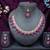 Pink rose gold premium designer american diamond and stone work necklace set