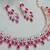 Pink rose gold premium designer american diamond and stone work necklace set