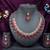 Red rose gold premium designer american diamond and stone work necklace set