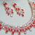 Red rose gold premium designer american diamond and stone work necklace set