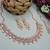 White rose gold premium designer american diamond and stone work necklace set