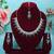 Green rhodium premium designer american diamond and stone work necklace set