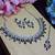 Blue rhodium premium designer american diamond and stone work necklace set