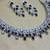 Blue rhodium premium designer american diamond and stone work necklace set
