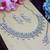 Pink rhodium premium designer american diamond and stone work necklace set