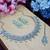 Green rhodium premium designer american diamond and stone work necklace set