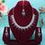 Purple rhodium premium designer american diamond and stone work necklace set