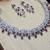 Purple rhodium premium designer american diamond and stone work necklace set