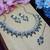 Blue rhodium premium designer american diamond and stone work necklace set