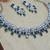 Blue rhodium premium designer american diamond and stone work necklace set