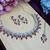 Pink rhodium premium designer american diamond and stone work necklace set