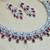 Pink rhodium premium designer american diamond and stone work necklace set