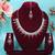 Red rhodium premium designer american diamond and stone work necklace set