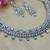 White rhodium premium designer american diamond and stone work necklace set