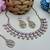 Purple yellow gold premium designer american diamond and stone work necklace set