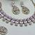 Purple yellow gold premium designer american diamond and stone work necklace set