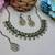 Green yellow gold premium designer american diamond and stone work necklace set