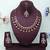 Maroon yellow gold premium designer american diamond and stone work necklace set