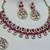 Pink yellow gold premium designer american diamond and stone work necklace set