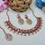 Red yellow gold premium designer american diamond and stone work necklace set