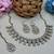 White yellow gold premium designer american diamond and stone work necklace set