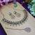 Green rose gold premium designer american diamond and stone work necklace set