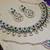 Green rose gold premium designer american diamond and stone work necklace set