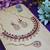 Maroon rose gold premium designer american diamond and stone work necklace set