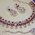 Maroon rose gold premium designer american diamond and stone work necklace set