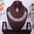Pink rose gold premium designer american diamond and stone work necklace set