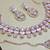 Pink rose gold premium designer american diamond and stone work necklace set