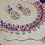 Purple rose gold premium designer american diamond and stone work necklace set