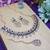 Blue rose gold premium designer american diamond and stone work necklace set