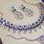 Blue rose gold premium designer american diamond and stone work necklace set