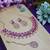 Pink rose gold premium designer american diamond and stone work necklace set