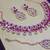 Pink rose gold premium designer american diamond and stone work necklace set