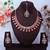 Red rose gold premium designer american diamond and stone work necklace set