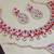 Red rose gold premium designer american diamond and stone work necklace set