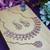 White rose gold premium designer american diamond and stone work necklace set