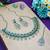 Green rhodium premium designer american diamond and stone work necklace set