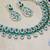 Green rhodium premium designer american diamond and stone work necklace set