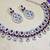 Maroon rhodium premium designer american diamond and stone work necklace set