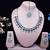 Blue rhodium premium designer american diamond and stone work necklace set