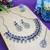 Blue rhodium premium designer american diamond and stone work necklace set