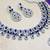Blue rhodium premium designer american diamond and stone work necklace set