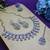 Pink rhodium premium designer american diamond and stone work necklace set