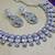Pink rhodium premium designer american diamond and stone work necklace set