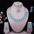 Green rhodium premium designer american diamond and stone work necklace set