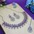 Purple rhodium premium designer american diamond and stone work necklace set