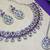 Purple rhodium premium designer american diamond and stone work necklace set